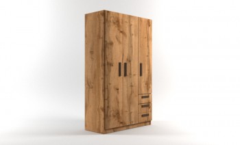 Шкаф 3-х створчатый с ящиками Шервуд (Дуб Вотан) в Боготоле - bogotol.mebel54.com | фото