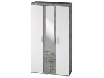 Шкаф 3-х створчатый ШК-30 МС Инстайл (бетон/белый) в Боготоле - bogotol.mebel54.com | фото