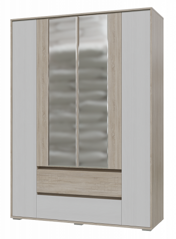 Шкаф 4-х дверный с ящиками Мальта 1600 Дуб сонома/Рамух белый в Боготоле - bogotol.mebel54.com | фото