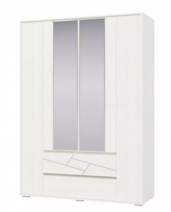 Шкаф 4-х дверный с ящиками Аделина 1600 Рамух белый в Боготоле - bogotol.mebel54.com | фото
