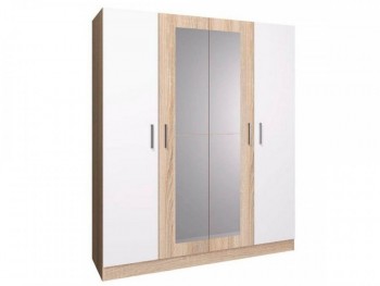 Шкаф 4-х дверный СБ-2750 Уют (Дуб Сонома/Белый) в Боготоле - bogotol.mebel54.com | фото