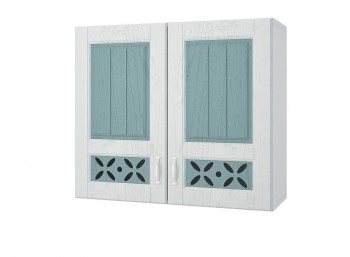 Шкаф 80 с 2-мя Фасадами Камелия (Арктик/Мурено/корпус Белый) в Боготоле - bogotol.mebel54.com | фото