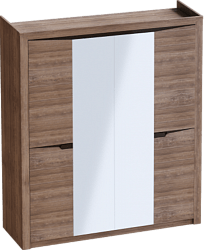 Шкаф четырехдверный Соренто с комплектом полок (3 шт)Дуб стирлинг/Кофе структурный матовый в Боготоле - bogotol.mebel54.com | фото