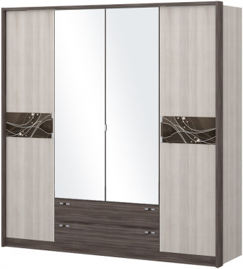 Шкаф четырехстворчатый с зеркалом Шк69.1 Николь в Боготоле - bogotol.mebel54.com | фото