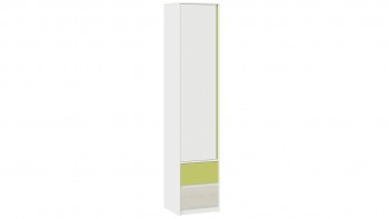 Шкаф для белья комбинированный «Сканди» Дуб Гарден/Белый/Зеленый в Боготоле - bogotol.mebel54.com | фото