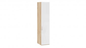 Шкаф для белья с 1 глухой дверью «Эмбер» Яблоня Беллуно/Белый глянец в Боготоле - bogotol.mebel54.com | фото