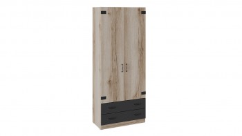 Шкаф для одежды комбинированный «Окланд» (Фон Черный/Дуб Делано) в Боготоле - bogotol.mebel54.com | фото