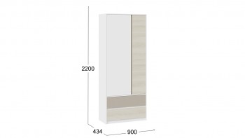 Шкаф для одежды комбинированный «Сканди» Дуб Гарден/Белый/Глиняный серый в Боготоле - bogotol.mebel54.com | фото