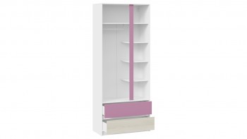 Шкаф для одежды комбинированный «Сканди» Дуб Гарден/Белый/Лиловый в Боготоле - bogotol.mebel54.com | фото