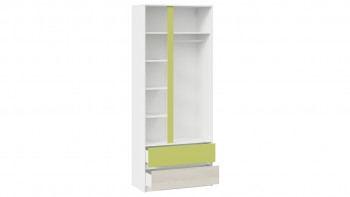 Шкаф для одежды комбинированный «Сканди» Дуб Гарден/Белый/Зеленый в Боготоле - bogotol.mebel54.com | фото