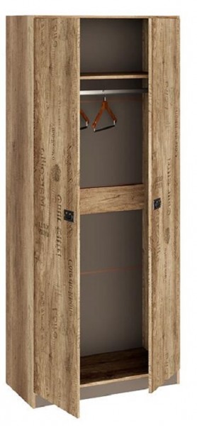 Шкаф для одежды «Пилигрим» (Дуб Каньон светлый, Фон серый) в Боготоле - bogotol.mebel54.com | фото