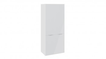 Шкаф для одежды с 2 дверями со стеклом «Глосс» (Белый глянец/Стекло ) в Боготоле - bogotol.mebel54.com | фото