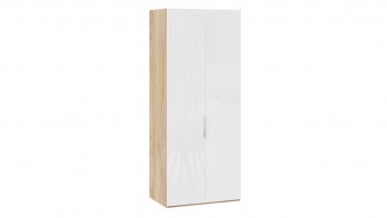 Шкаф для одежды с 2 глухими дверями «Эмбер» Яблоня Беллуно/Белый глянец в Боготоле - bogotol.mebel54.com | фото