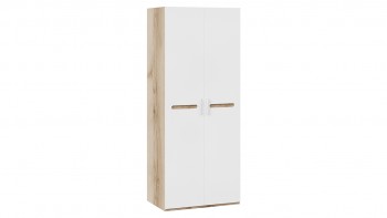 Шкаф для одежды с 2-мя дверями «Фьюжн» Дуб Делано/Белый глянец в Боготоле - bogotol.mebel54.com | фото