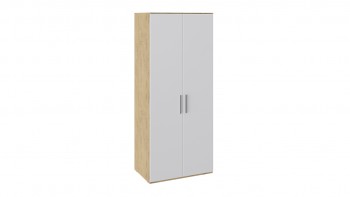 Шкаф для одежды с 2-мя глухими дверями «Квадро» (Бунратти/Белый глянец) в Боготоле - bogotol.mebel54.com | фото