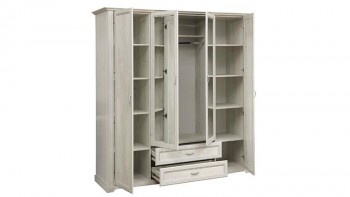 Шкаф для одежды "Сохо" (бетон пайн белый/2 ящика/зеркало) в Боготоле - bogotol.mebel54.com | фото