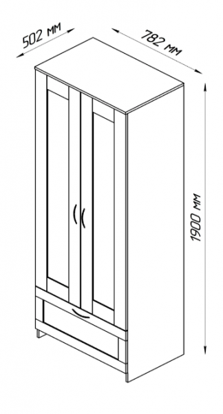 Шкаф двухдверный Сириус с 1 ящиком белый в Боготоле - bogotol.mebel54.com | фото