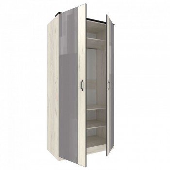 Техно ЛД 678.130.000.007 Шкаф 2-хстворчатый с комбинированными дверями (Дуб Крафт белый/Серый шифер) в Боготоле - bogotol.mebel54.com | фото