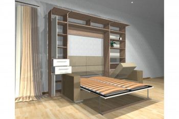 Шкаф-кровать с диваном Каролина в Боготоле - bogotol.mebel54.com | фото