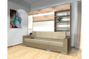 Шкаф-кровать с диваном Каролина в Боготоле - bogotol.mebel54.com | фото