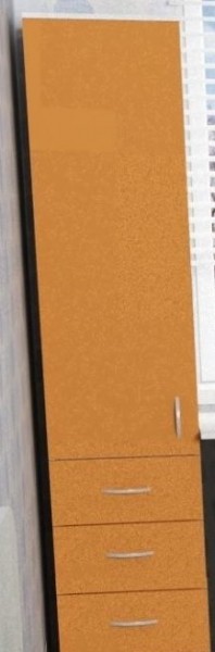 Шкаф-пенал №1 (полуоткрытый) Винтерберг/Оранжевый в Боготоле - bogotol.mebel54.com | фото