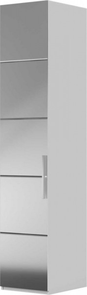 Шкаф ШР-1 зеркало, левый, Вива (Белый/Белый глянец/Платина) в Боготоле - bogotol.mebel54.com | фото