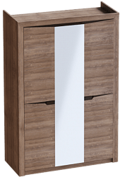 Шкаф трехдверный Соренто Дуб стирлинг/Кофе структурный матовый в Боготоле - bogotol.mebel54.com | фото