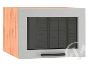 Шкаф верхний Глетчер ШВГС 510 (Гейнсборо силк/дуб крафт/горизонт/стекло) в Боготоле - bogotol.mebel54.com | фото