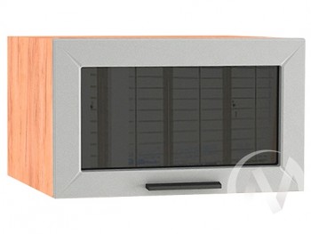 Шкаф верхний Глетчер ШВГС 610 (Гейнсборо силк/дуб крафт/горизонт/стекло) в Боготоле - bogotol.mebel54.com | фото