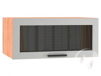 Шкаф верхний Глетчер ШВГС 810 (Гейнсборо силк/дуб крафт/горизонт/стекло) в Боготоле - bogotol.mebel54.com | фото