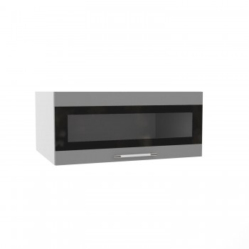 Шкаф верхний Ройс ГПГСФ 800 (Белый софт/Серый/горизонт) в Боготоле - bogotol.mebel54.com | фото