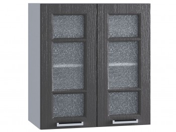 Шкаф верхний со стеклом 600, ШВС 600 (Клен серый/корпус белый) в Боготоле - bogotol.mebel54.com | фото