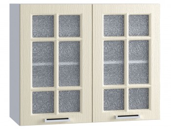 Шкаф верхний со стеклом 800, ШВС 800 (Клен кремовый/корпус белый) в Боготоле - bogotol.mebel54.com | фото