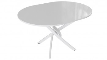 Стол обеденный «Diamond» Тип 3 (Белый муар/Белый глянец) в Боготоле - bogotol.mebel54.com | фото