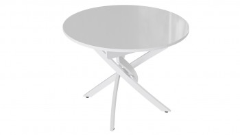 Стол обеденный «Diamond» Тип 3 (Белый муар/Белый глянец) в Боготоле - bogotol.mebel54.com | фото