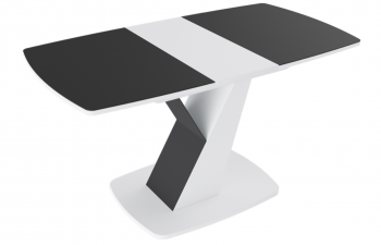 Стол обеденный «Гарда» Тип 1 (Белый/Стекло матовое черный графит) в Боготоле - bogotol.mebel54.com | фото