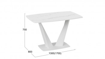 Стол раздвижной «Фабио» Тип 1 (Белый мрамор матовый) в Боготоле - bogotol.mebel54.com | фото