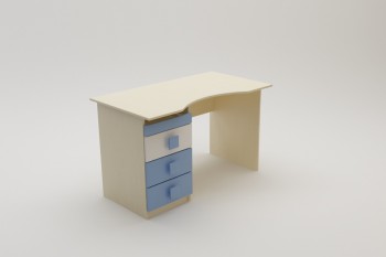 Стол (столешница с выемкой) Скай (Синий/Белый/корпус Клен) в Боготоле - bogotol.mebel54.com | фото