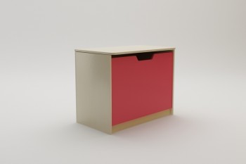 Ящик для игрушек Бэрри (Бежевый/Красный/корпус Клен) в Боготоле - bogotol.mebel54.com | фото